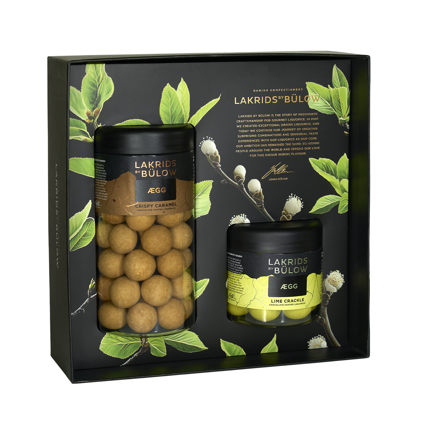 Lakrids by Bülow, Black Box - ÆGG, Crispy Caramel 270 & ÆGG, Lime Crackle