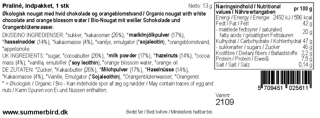 Summerbird, Praliné